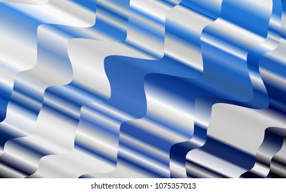 Light BLUE vector template with bent ribbons. Colorful abstract illustration with gradient lines. The elegant pattern for brand book.