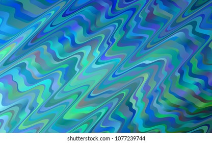 Light BLUE vector template with bent ribbons. Geometric illustration in marble style with gradient.  Pattern for your business design.