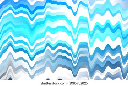 Light BLUE vector template with bent ribbons. Shining crooked illustration in marble style. A new texture for your  ad, booklets, leaflets.