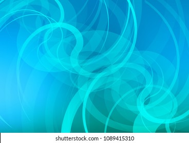 Light BLUE vector template with bent lines. Shining illustration, which consist of blurred lines, circles. Marble design for your web site.