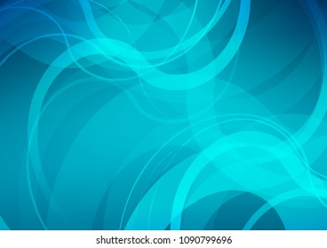 Light BLUE vector template with bent ribbons. A sample with blurred bubble shapes. The elegant pattern for brand book.