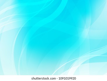 Light BLUE vector template with bent ribbons. A vague circumflex abstract illustration with gradient. Pattern for your business design.