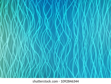 Light BLUE vector template with bent lines. A sample with blurred bubble shapes. A new texture for your  ad, booklets, leaflets.
