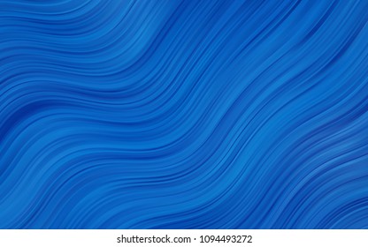 Light BLUE vector template with bent lines. Shining crooked illustration in marble style. Brand-new design for your ads, poster, banner.