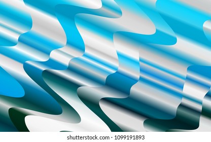 Light BLUE vector template with bent lines. An elegant bright illustration with gradient. The template for cell phone backgrounds.