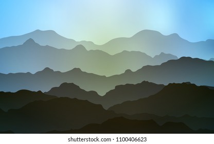 Light BLUE vector template with bent ribbons. Creative illustration in halftone mountain style with gradient. A new texture for your  ad, booklets, leaflets.