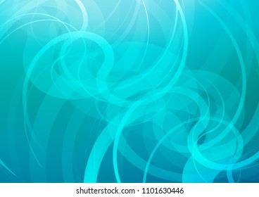 Light BLUE vector template with bent ribbons. Geometric illustration in marble style with gradient.  A completely new template for your business design.