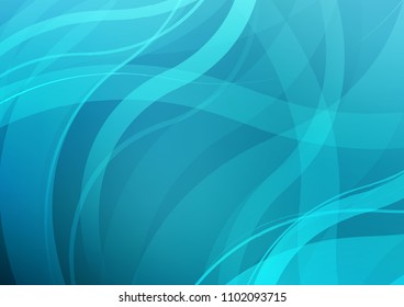 Light BLUE vector template with bent lines. Colorful abstract illustration with gradient lines. Marble design for your web site.