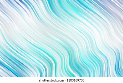 Light BLUE vector template with bent lines. Geometric illustration in marble style with gradient.  The template for cell phone backgrounds.