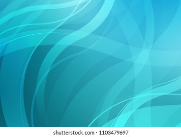 Light BLUE vector template with bent lines. A vague circumflex abstract illustration with gradient. A completely new template for your business design.