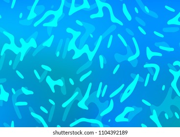 Light BLUE vector template with bent lines. A sample with blurred bubble shapes. A completely new marble design for your business.