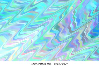 Light BLUE vector template with bent ribbons. Glitter abstract illustration with wry lines. Brand-new design for your ads, poster, banner.