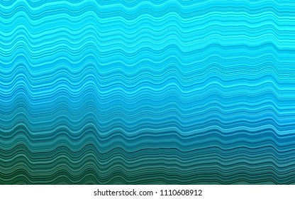 Light BLUE vector template with bent ribbons. A vague circumflex abstract illustration with gradient. A completely new marble design for your business.