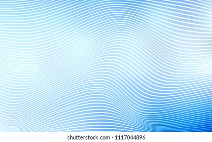 Light BLUE vector template with bent lines. A completely new color illustration in a vague style. The completely new template for your brand book.