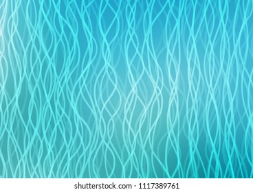 Light BLUE vector template with bent lines. A vague circumflex abstract illustration with gradient. Textured wave pattern for backgrounds.