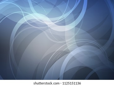 Light BLUE vector template with bent ribbons. Blurred geometric sample with gradient bubbles.  The template for cell phone backgrounds.