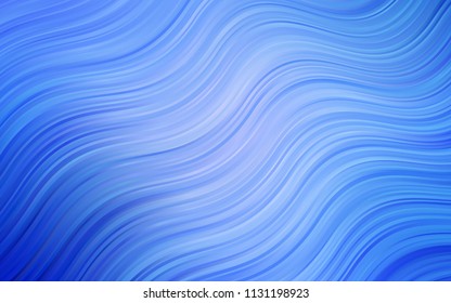 Light BLUE vector template with bent ribbons. A sample with blurred bubble shapes. The template for cell phone backgrounds.