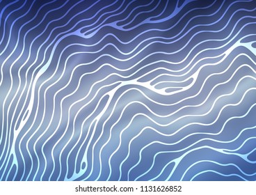 Light BLUE vector template with bent lines. Creative illustration in halftone marble style with gradient. Pattern for your business design.