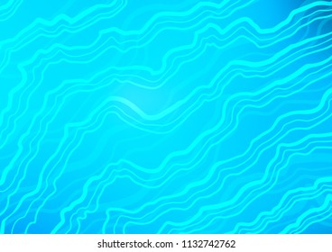 Light BLUE vector template with bent ribbons. A vague circumflex abstract illustration with gradient. Marble style for your business design.