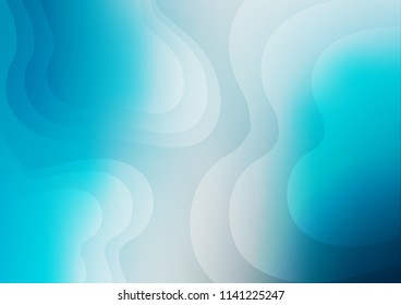 Light BLUE vector template with bent lines. A sample with blurred bubble shapes. Pattern for your business design.