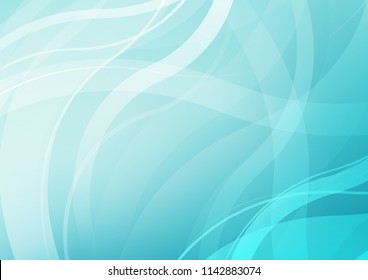 Light BLUE vector template with bent lines. Glitter abstract illustration with wry lines. The elegant pattern for brand book.