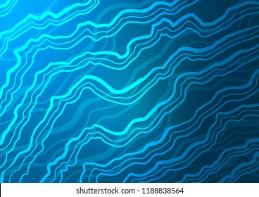 Light BLUE vector template with bent ribbons. A vague circumflex abstract illustration with gradient. Textured wave pattern for backgrounds.