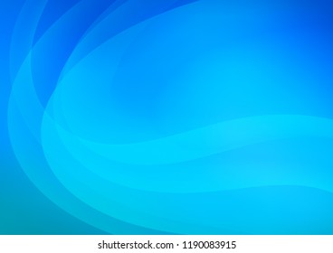 Light BLUE vector template with bent ribbons. A vague circumflex abstract illustration with gradient. A new texture for your  ad, booklets, leaflets.