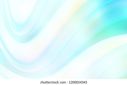 Light BLUE vector template with bent ribbons. Creative illustration in halftone marble style with gradient. Brand new design for your ads, poster, banner.
