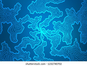 Light BLUE vector template with bent lines. A completely new color illustration in marble style. A new texture for your  ad, booklets, leaflets.