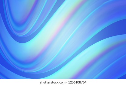 Light BLUE vector template with bent lines. Colorful abstract illustration with gradient lines. Marble style for your business design.