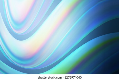 Light BLUE vector template with bent lines. A vague circumflex abstract illustration with gradient. A completely new template for your business design.