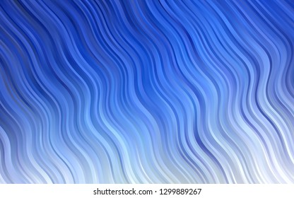 Light BLUE vector template with bent ribbons. Glitter abstract illustration with wry lines. Marble style for your business design.