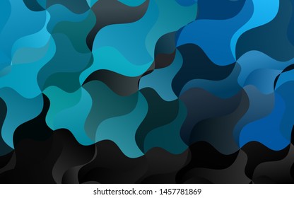 Light BLUE vector template with bent lines. A vague circumflex abstract illustration with gradient. Pattern for your business design.