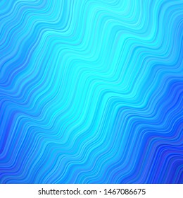 Light BLUE vector template with bent lines. Colorful abstract illustration with gradient lines. Elegant pattern for a brand book.
