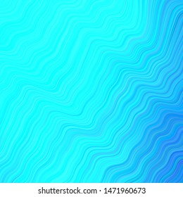 Light BLUE vector template with bent lines. Glitter abstract illustration with wry lines. New composition for your brand book.
