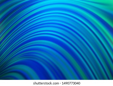 Light BLUE vector template with bent lines. Brand new colored illustration in marble style with gradient. A new texture for your  ad, booklets, leaflets.