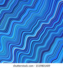 Light BLUE vector template with bent lines. Modern gradient abstract illustration with bandy lines. Template for cell phone screens.