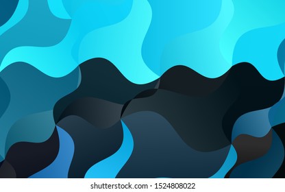 Light BLUE vector template with bent lines. A sample with blurred bubble shapes. A completely new marble design for your business.