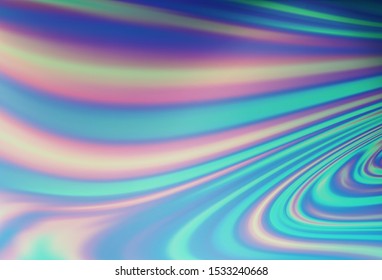 Light BLUE vector template with bent ribbons. Blurred geometric sample with gradient bubbles.  A completely new marble design for your business.