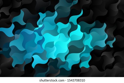 Light BLUE vector template with bent lines. Blurred geometric sample with gradient bubbles.  A new texture for your  ad, booklets, leaflets.