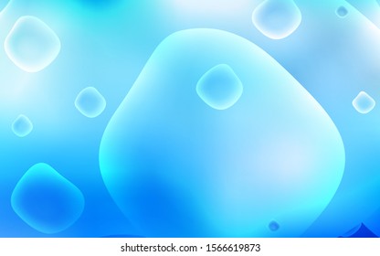 Light BLUE vector template with bent ribbons. Creative illustration in halftone memphis style with gradient. A new texture for your  ad, booklets, leaflets.
