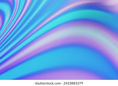 Light BLUE vector template with bent ribbons. Geometric illustration in marble style with gradient.  Marble design for your web site.