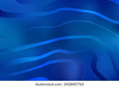 Light BLUE vector template with bent lines. Shining colorful illustration in simple curve style. Best design for your business.