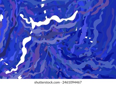 Light BLUE vector template with bent lines. Smart illustration in abstract style with gradient lines.  Best design for your business.