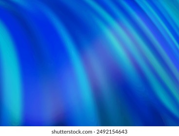 Light BLUE vector template with bent lines. Shining illustration, which consist of blurred lines, circles. Marble design for your web site.