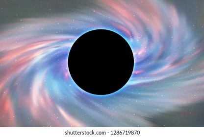 Light BLUE vector template with a black hole, space. Gradient colorful illustration with a black hole, stars. Template for Black Friday sales.