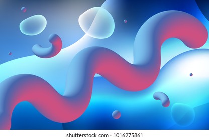 Light BLUE vector template with bubble shapes. Shining illustration, which consist of blurred lines, circles. Memphis design for your web site.