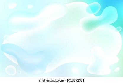 Light BLUE vector template with bubble shapes. Geometric illustration in memphis style with gradient.  Memphis style for your business design.