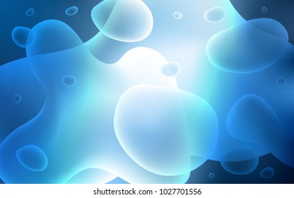 Light BLUE vector template with bubble shapes. Creative geometric illustration in memphis style with gradient. Brand-new design for your ads, poster, banner.