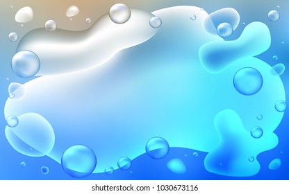 Light BLUE vector template with bubble shapes. A completely new color illustration in memphis style. The elegant pattern for brand book.